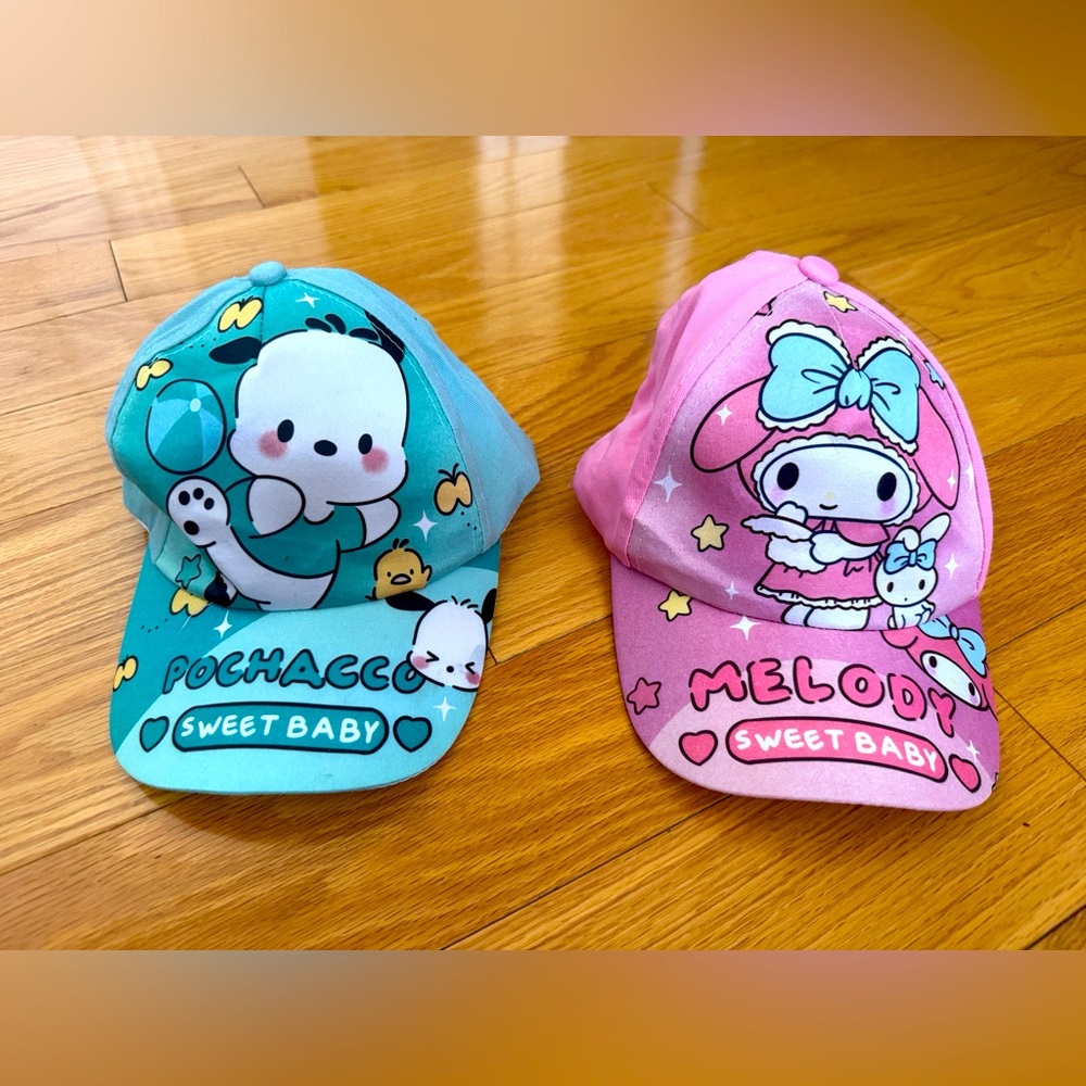Cute Pochacco and My Melody Caps